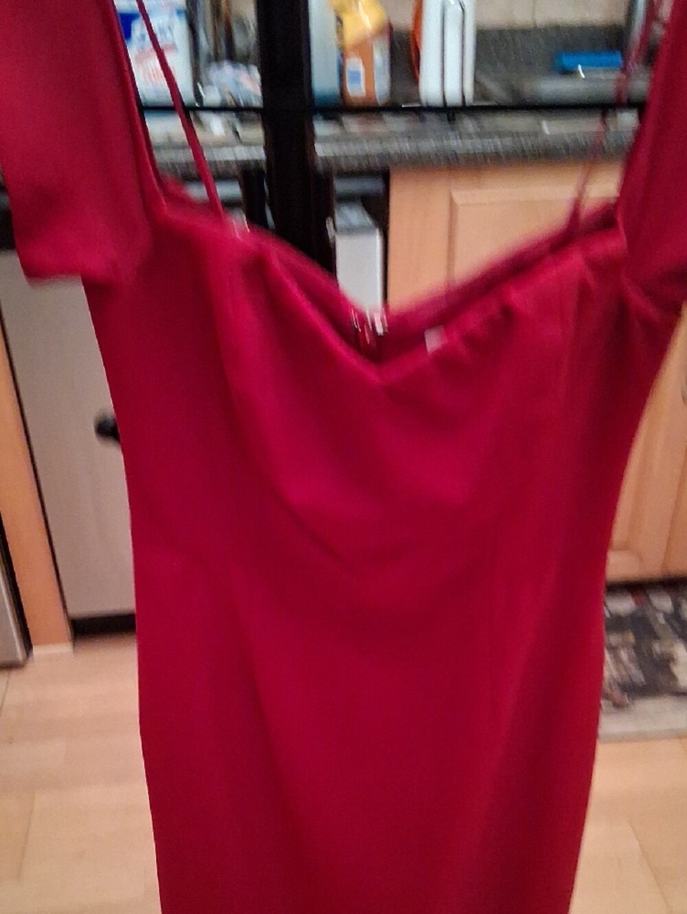 Dress the Population Red Off-Shoulder Sheath Mini Dress - Picture 8 of 16